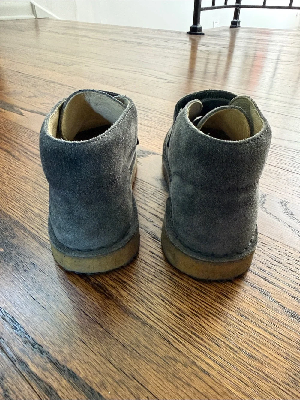 E Naturino Kids 31/13 Charcoal Suede Ankle Boots with Velcro Strap